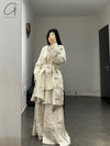 Mutedance 24 Autumn and Winter Loose Scarf Wool Silk Flower Dye Jacket MD-MD24FW29-hoary